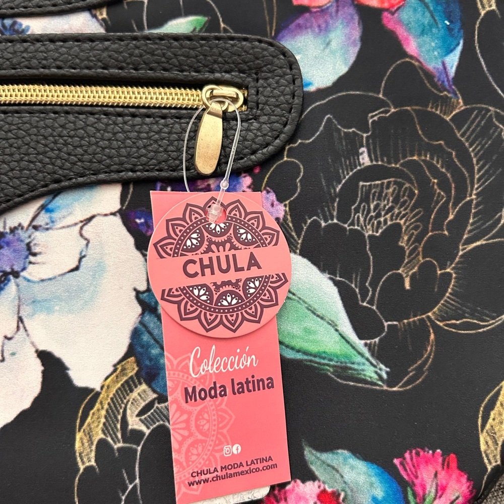 Floral Women's Hobo Bag in Black - Picture 4 of 13